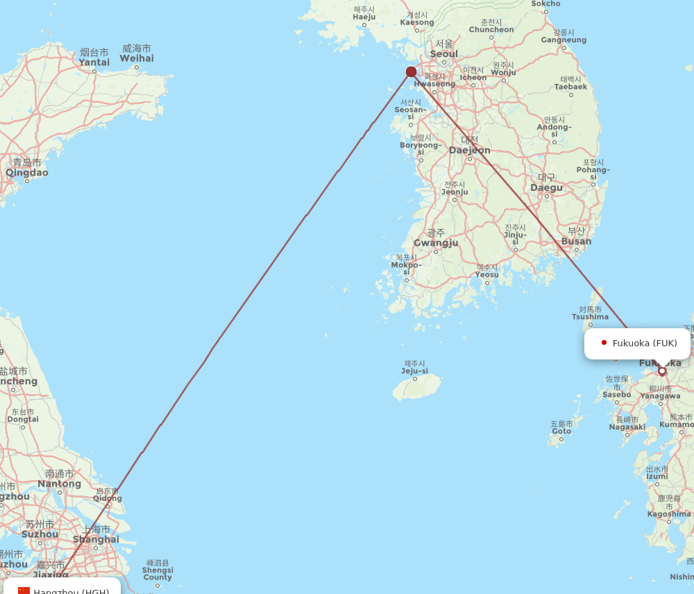 HGH-FUK flight routes