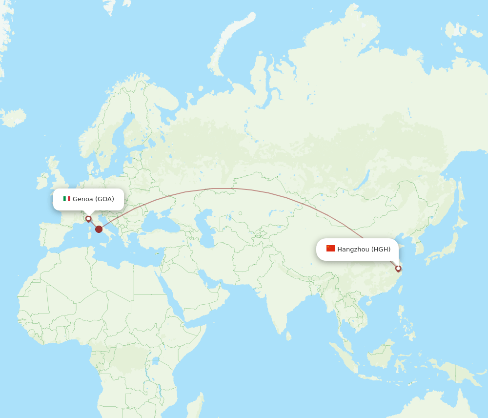 HGH-GOA flight routes