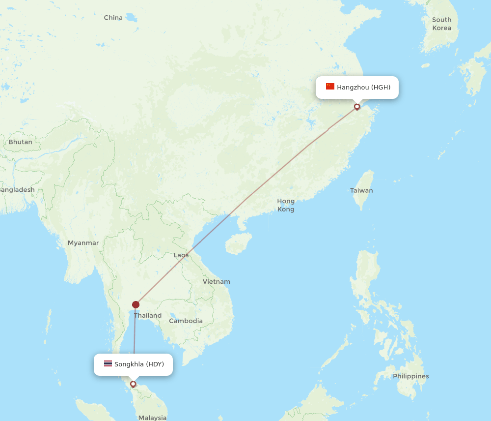 HGH-HDY flight routes