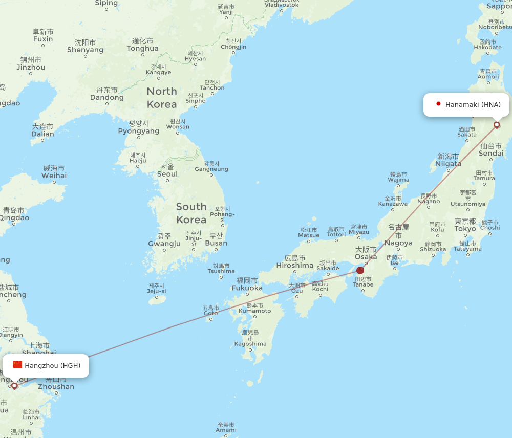 HGH-HNA flight routes