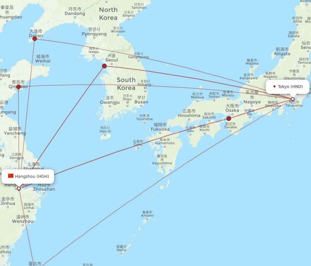 HGH-HND flight routes