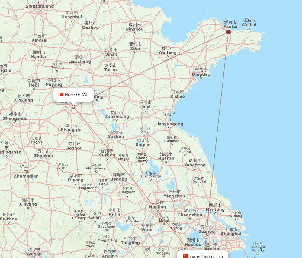 HGH-HZA flight routes