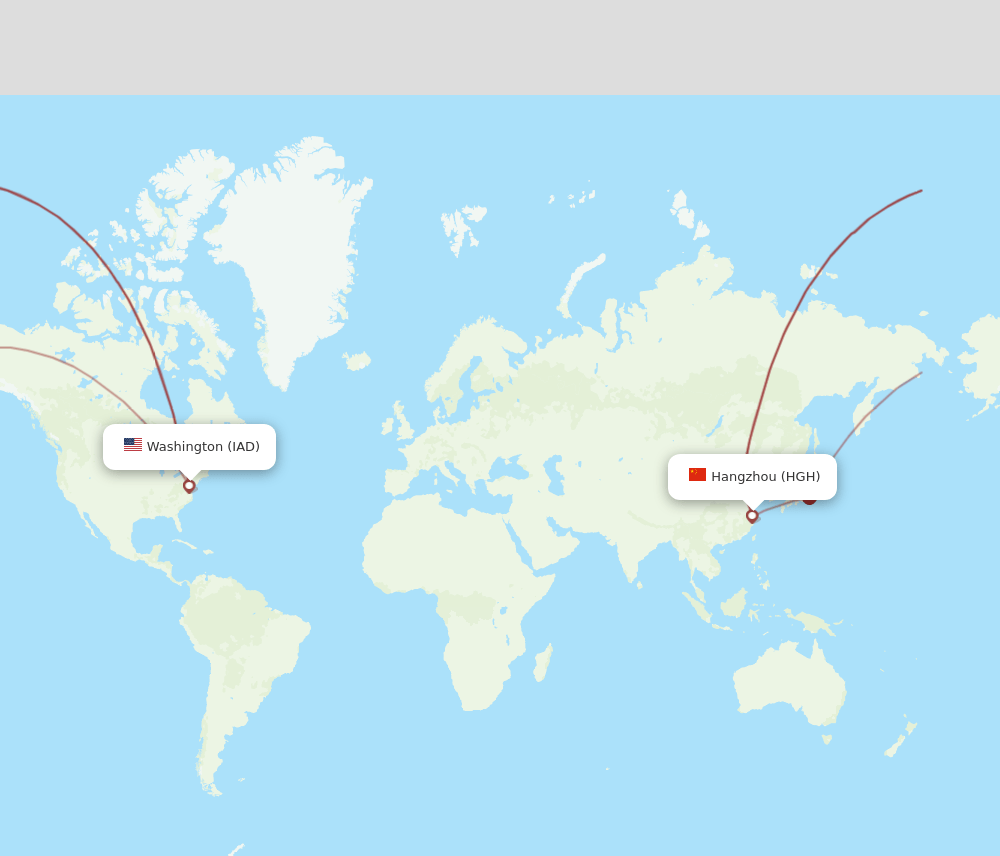 HGH-IAD flight routes