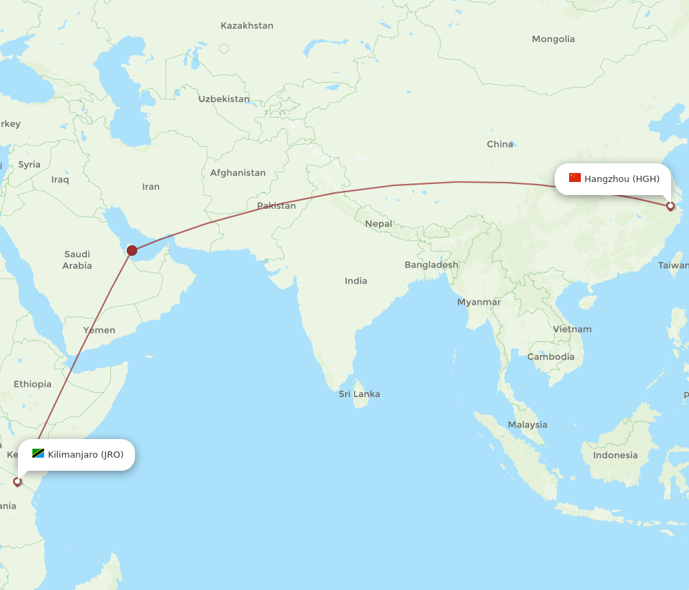 HGH-JRO flight routes