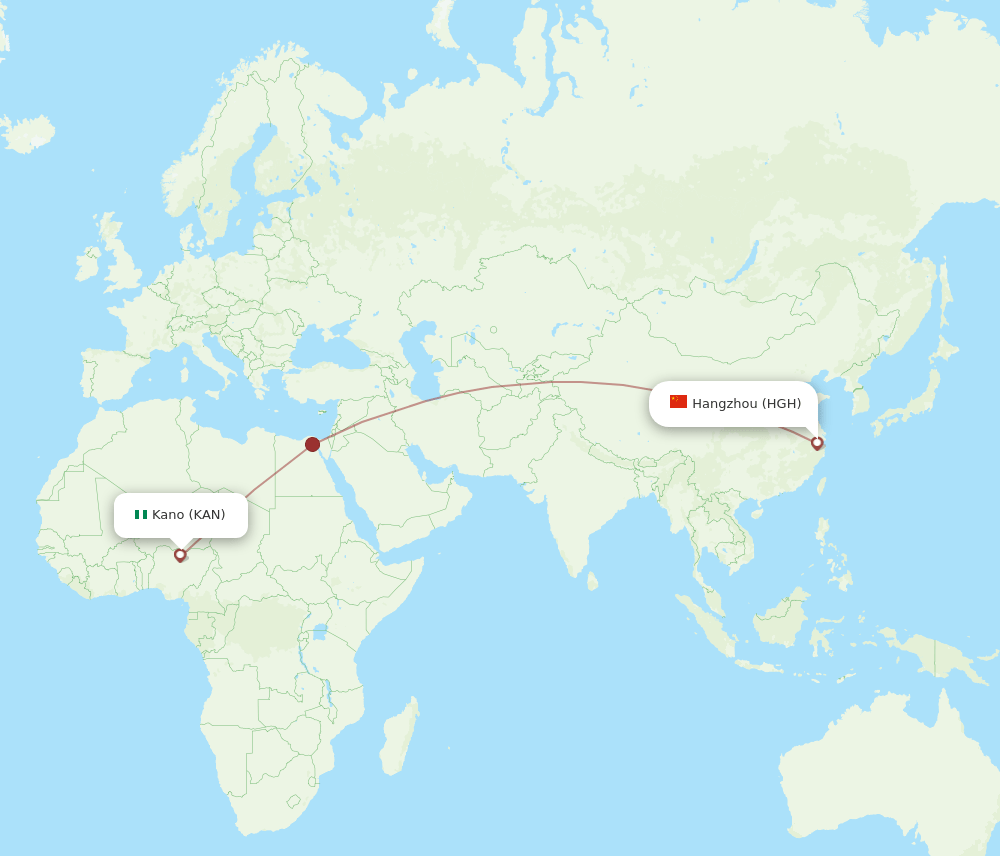 HGH-KAN flight routes