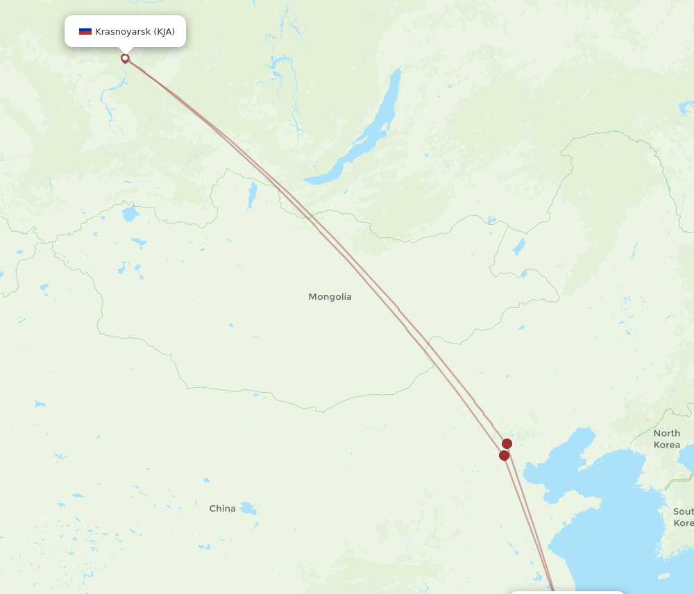 HGH-KJA flight routes