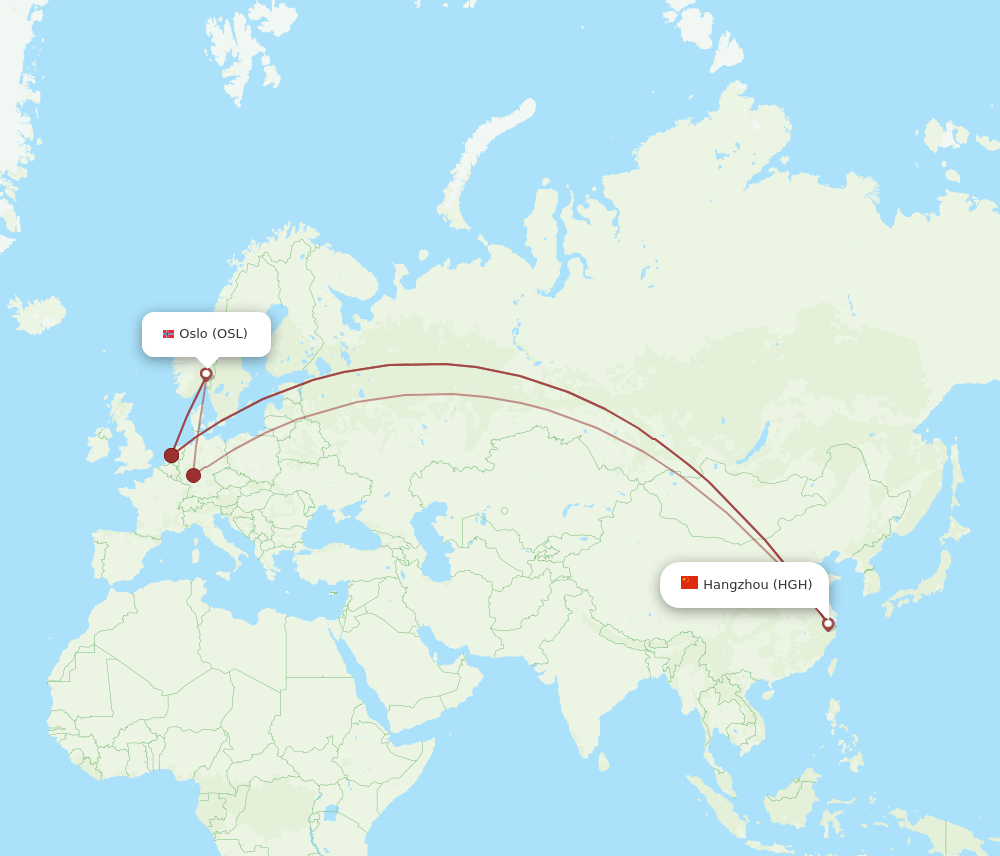 HGH-OSL flight routes