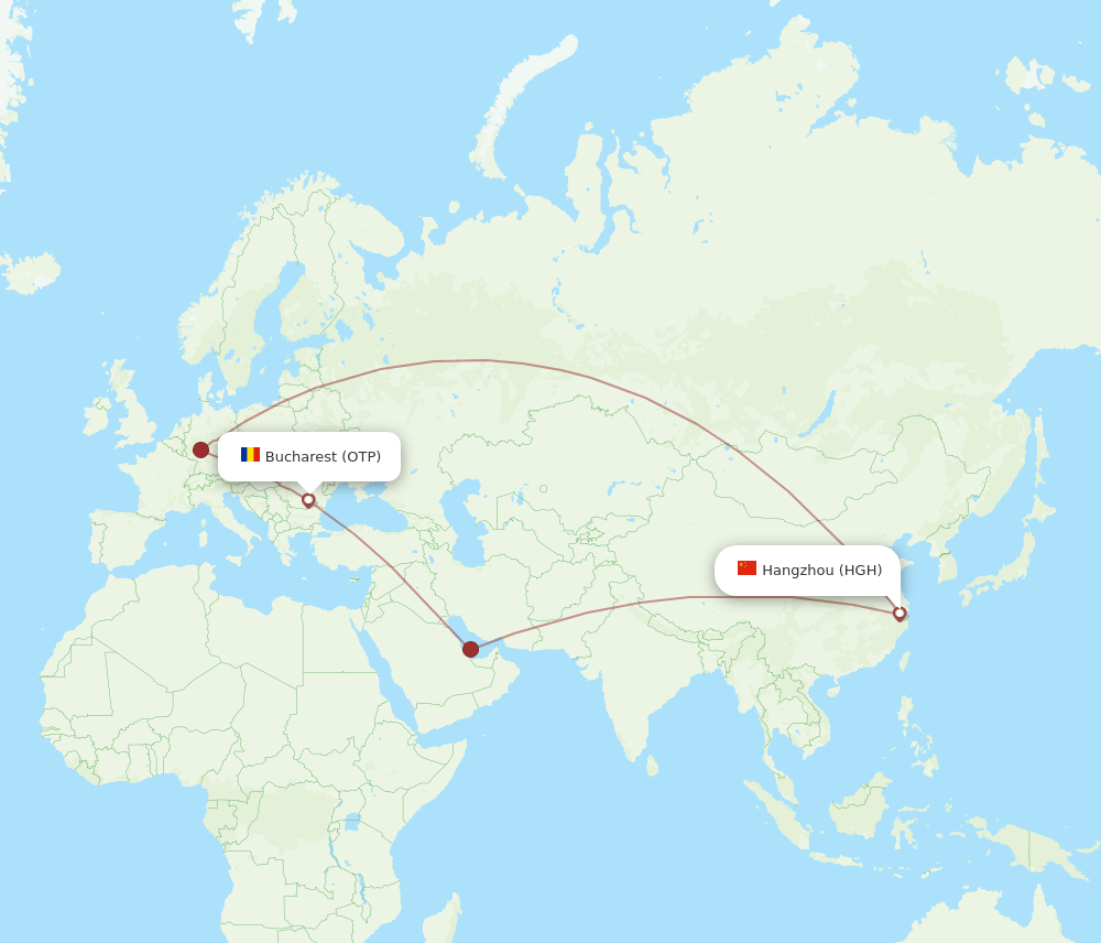 HGH-OTP flight routes