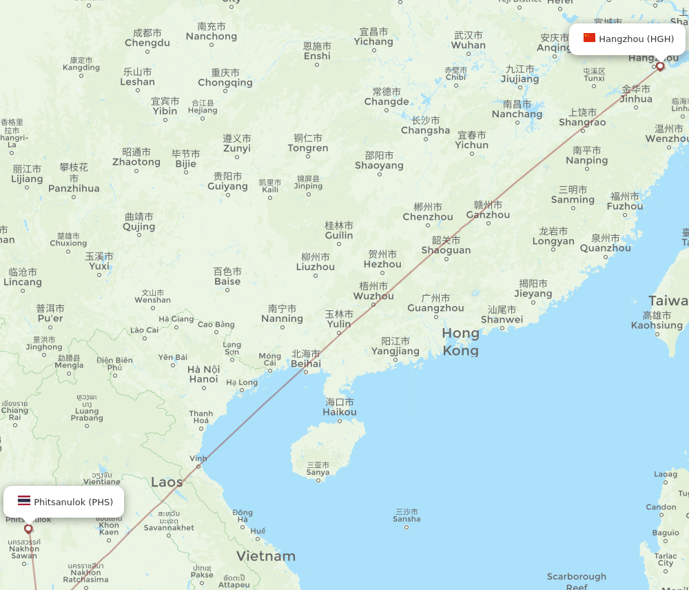 HGH-PHS flight routes