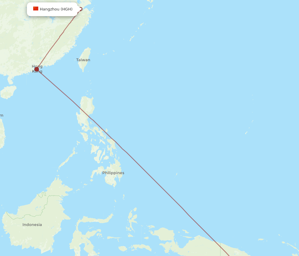 POM to HGH flights and routes map
