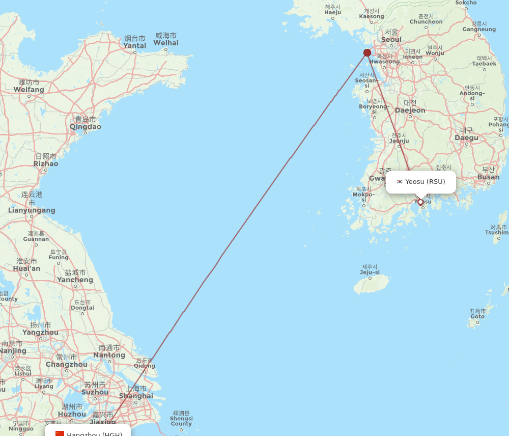 HGH-RSU flight routes