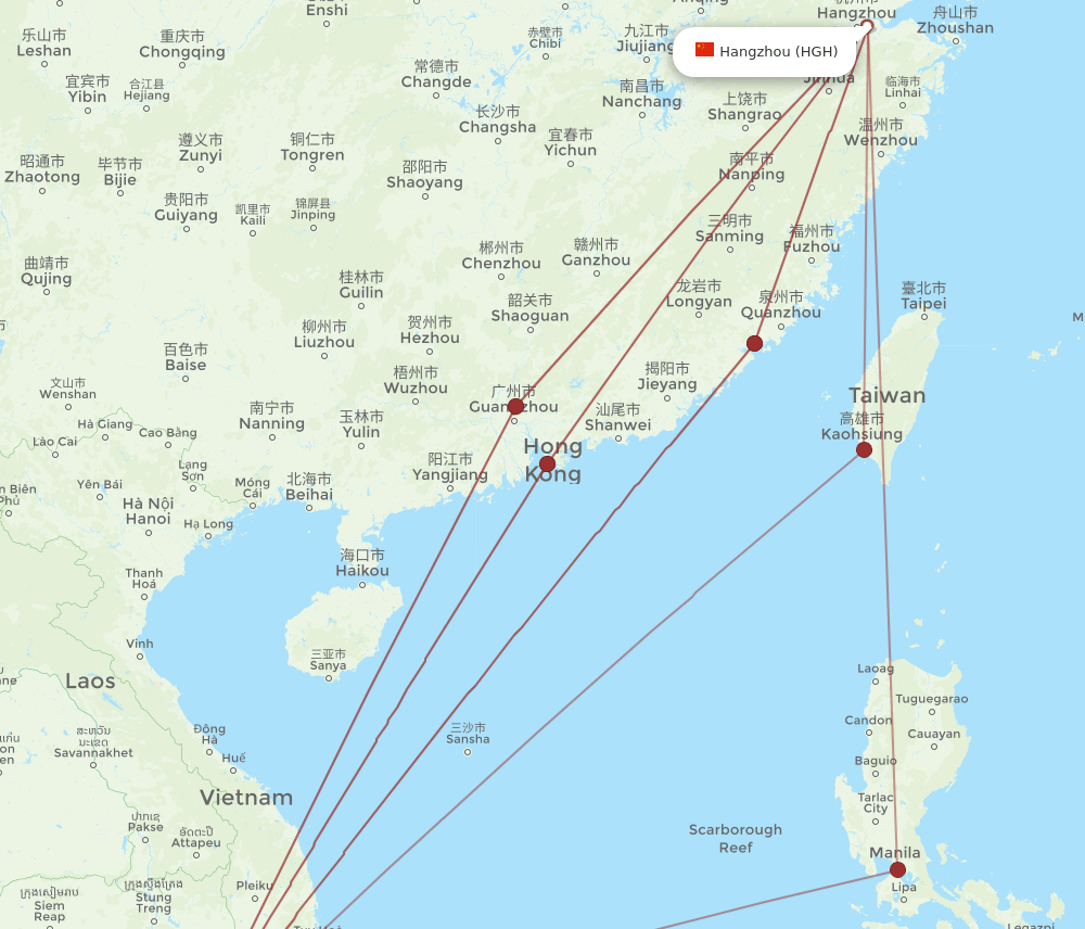 HGH-SGN flight routes