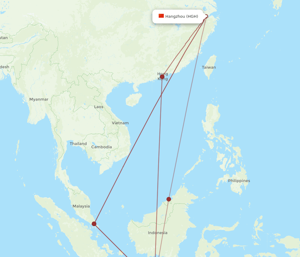 HGH-SUB flight routes