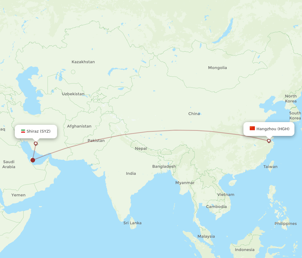 HGH-SYZ flight routes