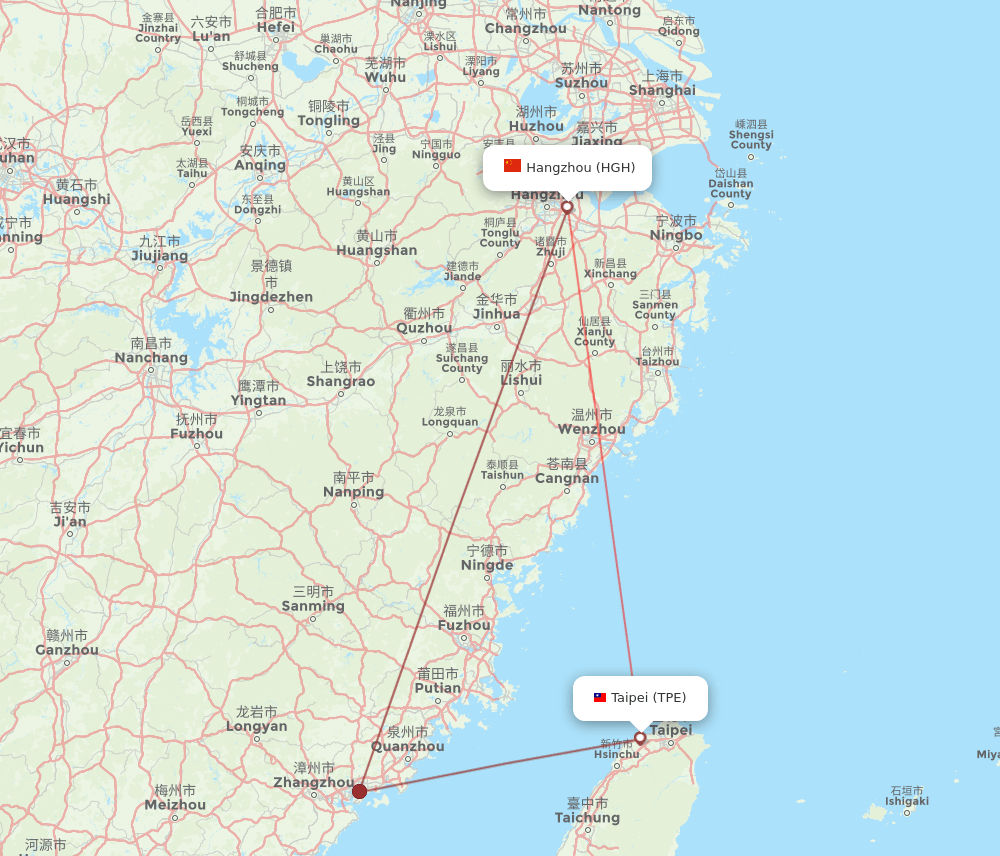 HGH-TPE flight routes