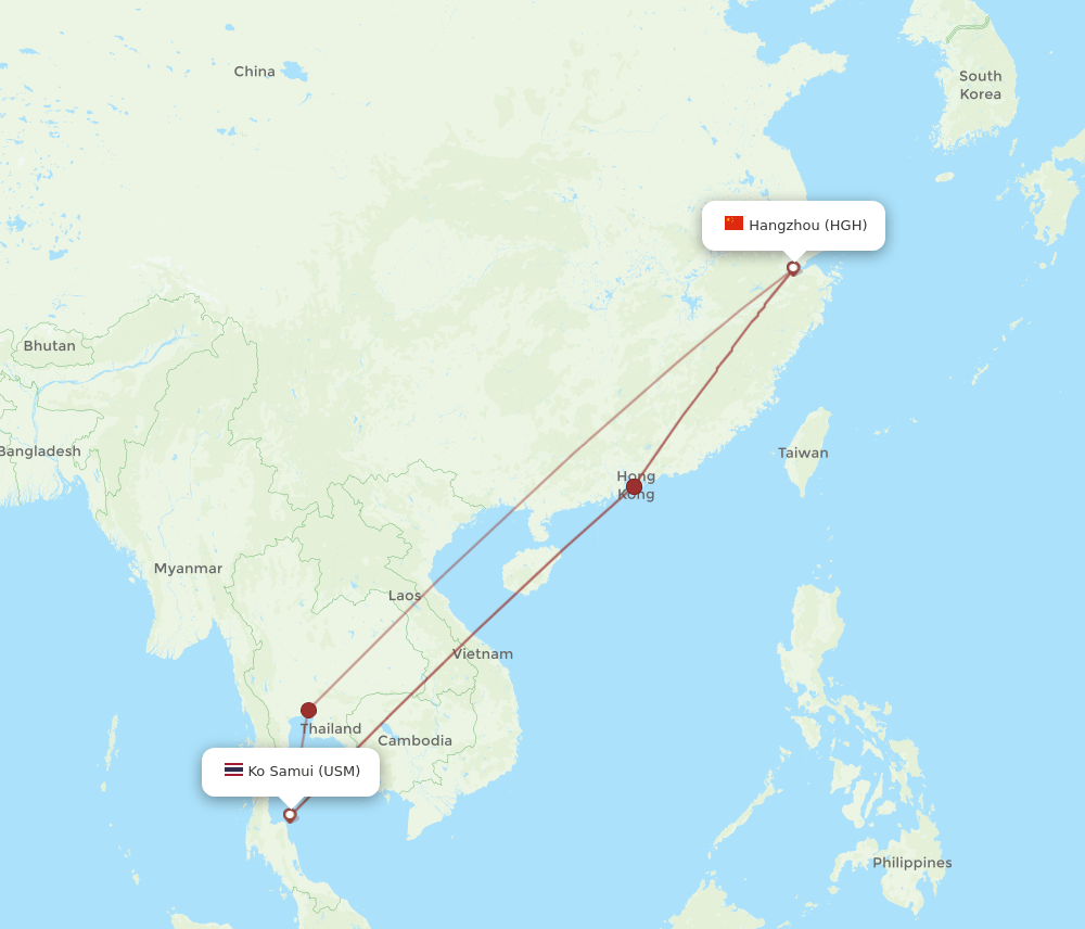 HGH-USM flight routes