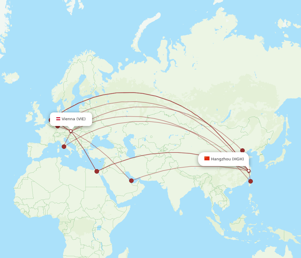 HGH-VIE flight routes