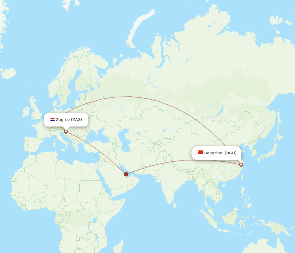 HGH-ZAG flight routes