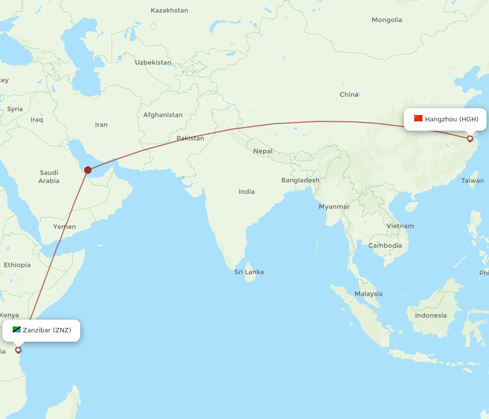 HGH-ZNZ flight routes