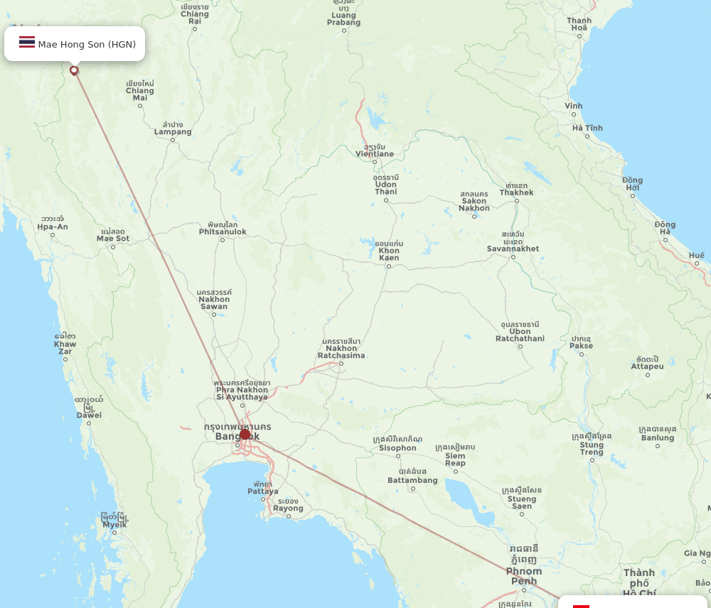 SGN to HGN flights and routes map