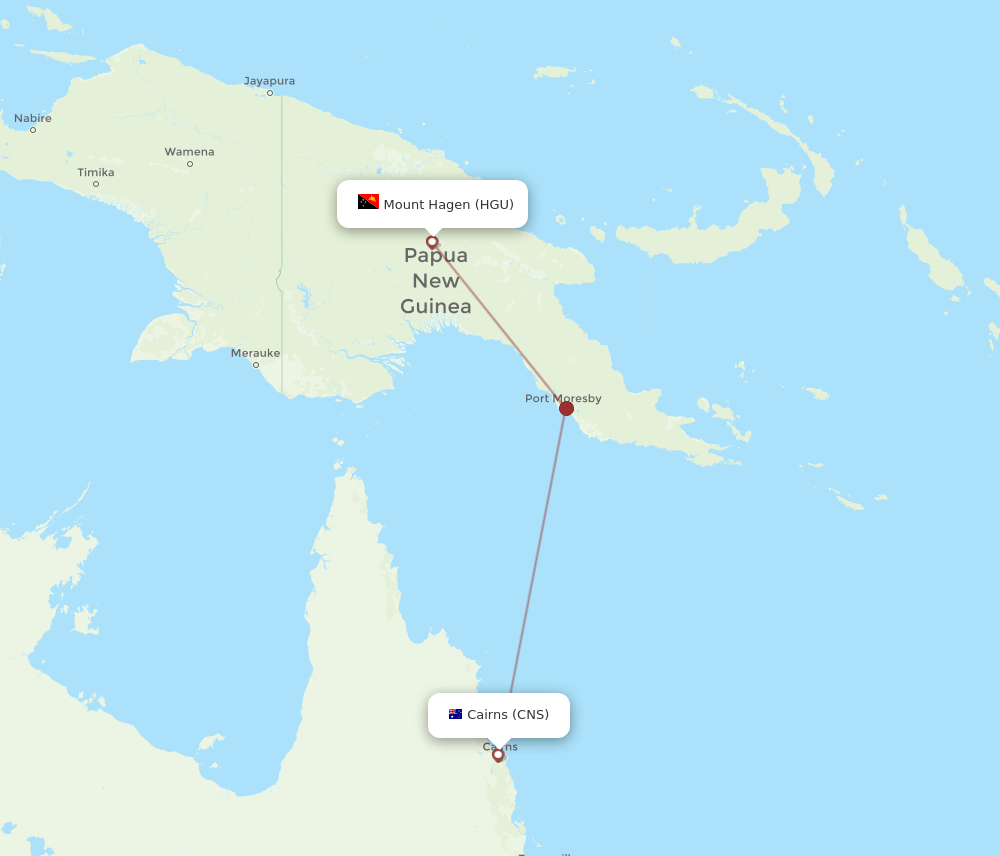 HGU-CNS flight routes