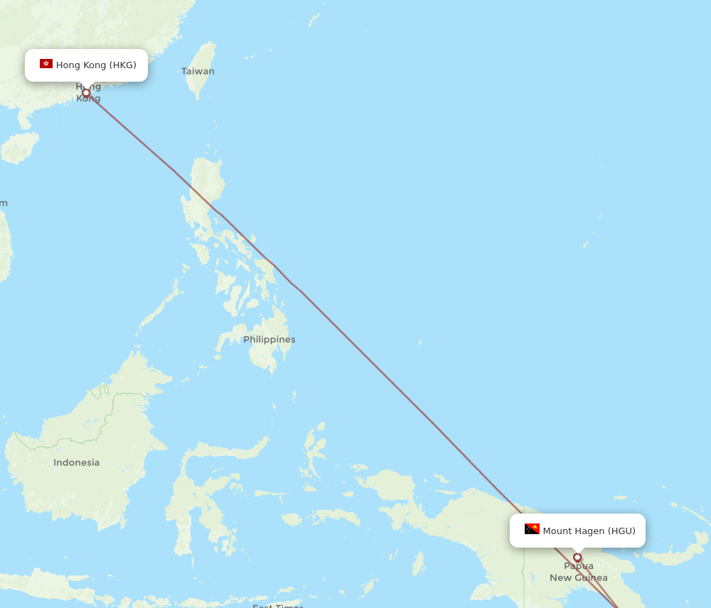 HGU-HKG flight routes