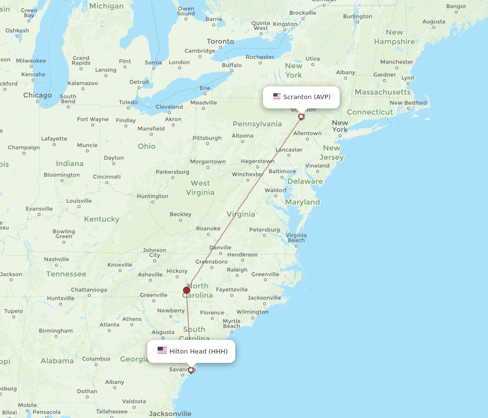 HHH-AVP flight routes