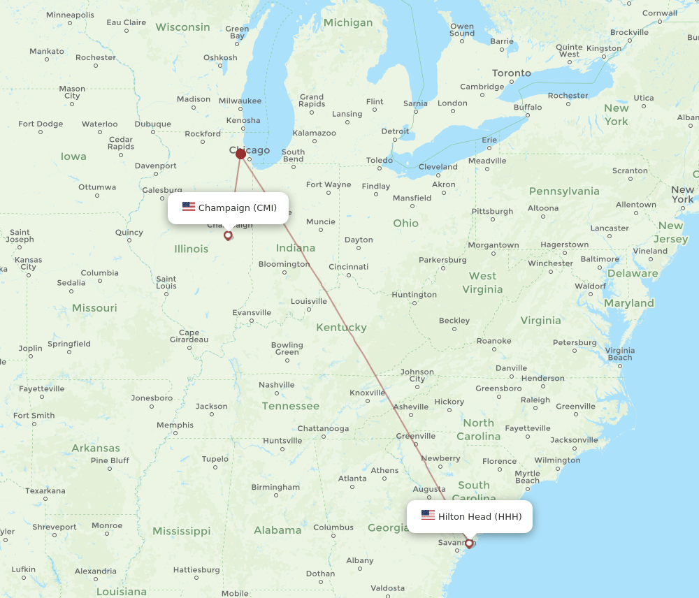 HHH-CMI flight routes
