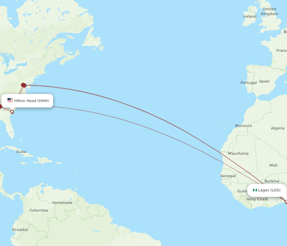 HHH-LOS flight routes