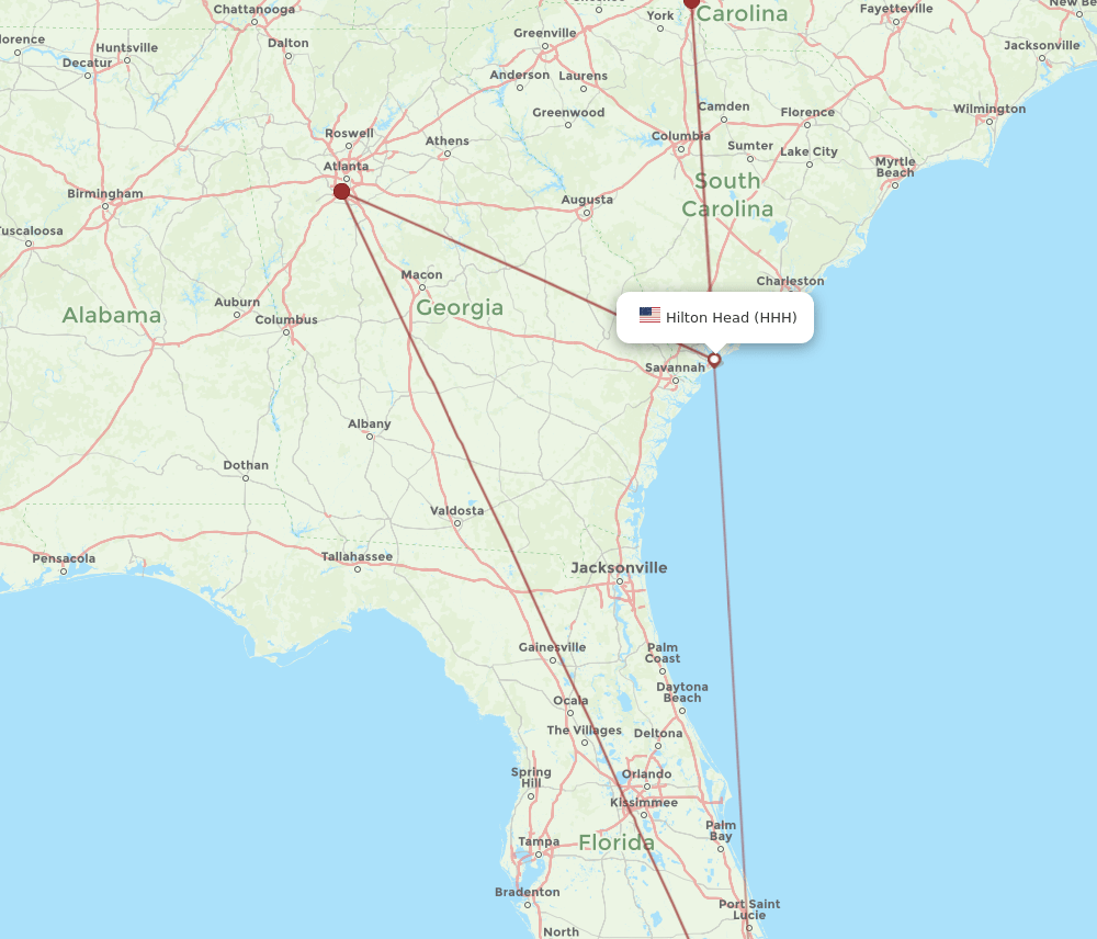 HHH-MIA flight routes