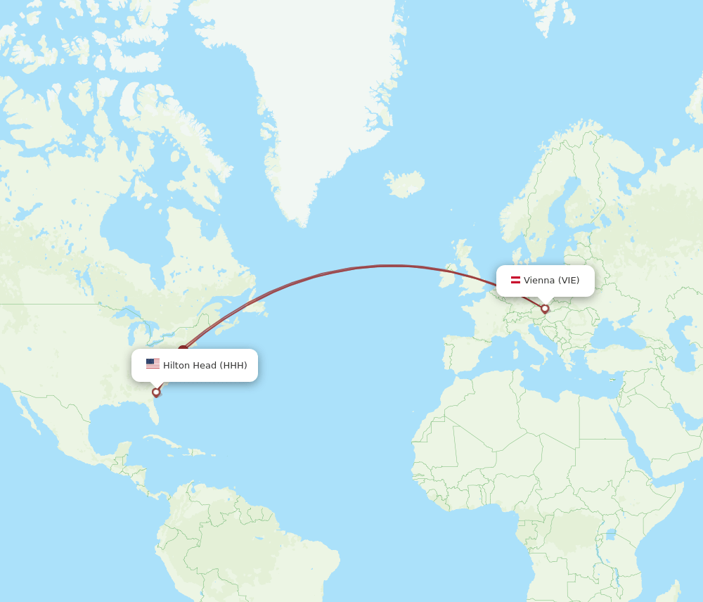 VIE to HHH flights and routes map