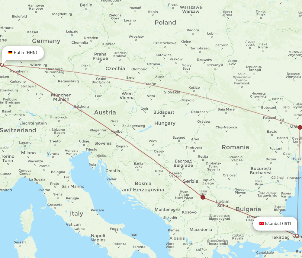 HHN-IST flight routes