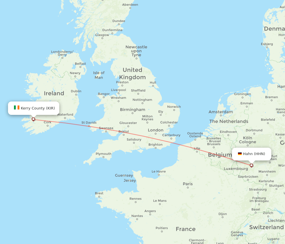 Hahn - Kerry County route map and flight paths