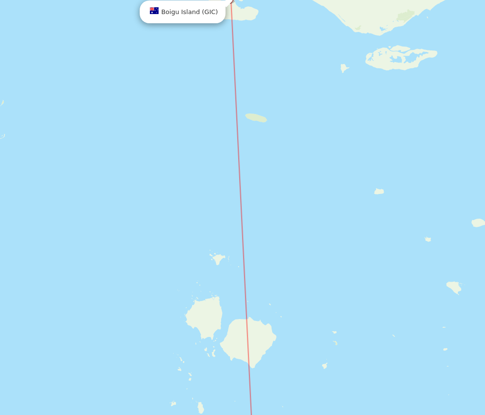 Horn Island - Boigu Island route map and flight paths