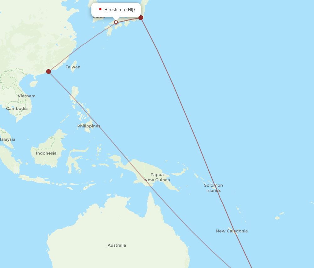 HIJ-AKL flight routes