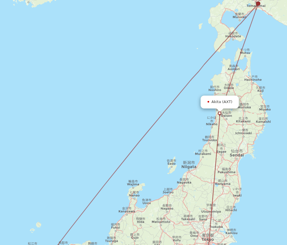 HIJ-AXT flight routes