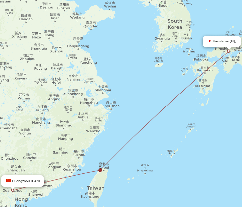 HIJ-CAN flight routes