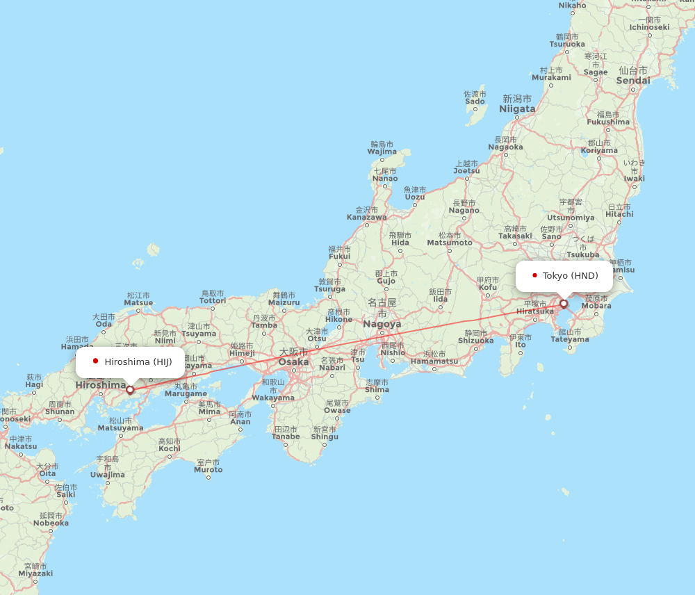 HIJ to HND flights and routes map
