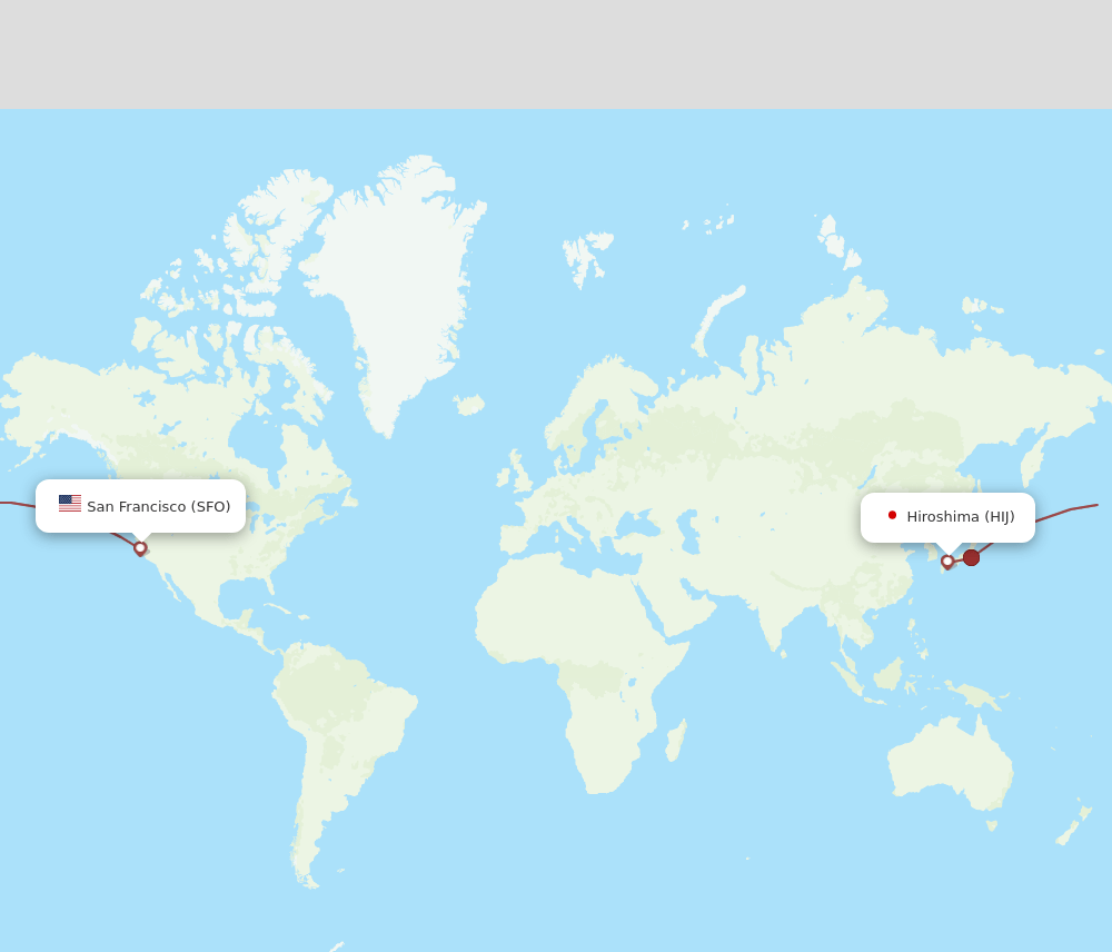 HIJ to SFO flights and routes map