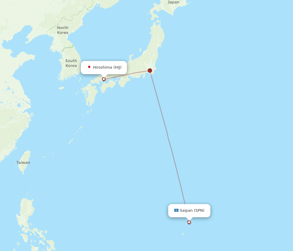 HIJ-SPN flight routes