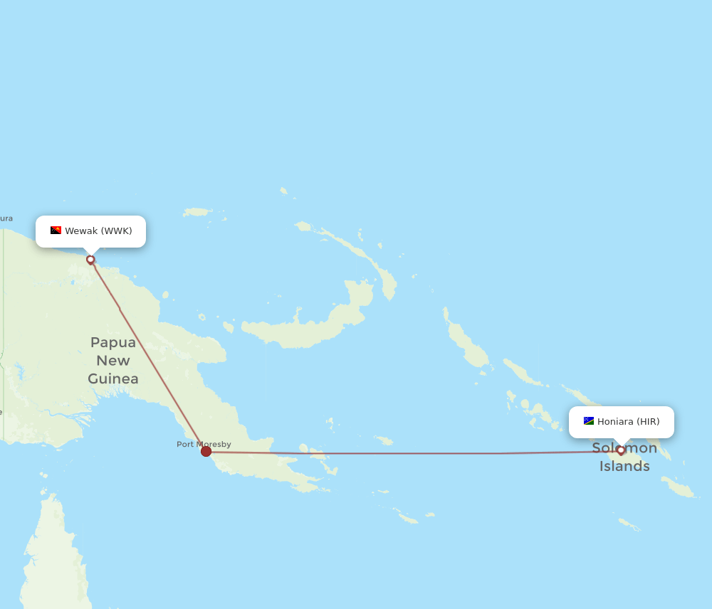 HIR-WWK flight routes