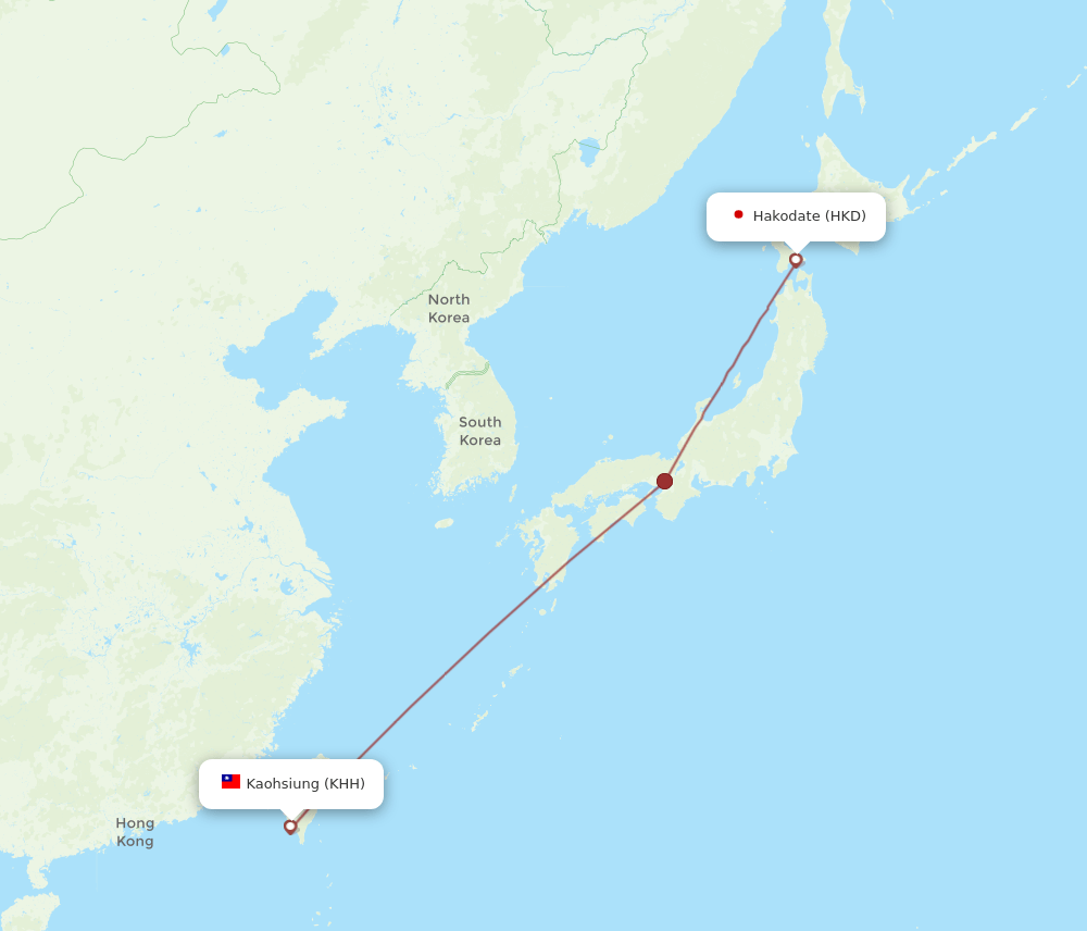 HKD-KHH flight routes