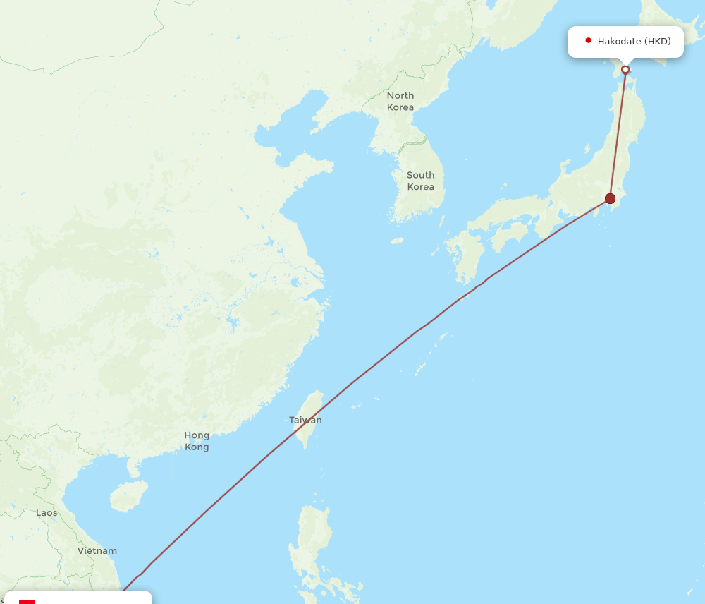 HKD-SGN flight routes