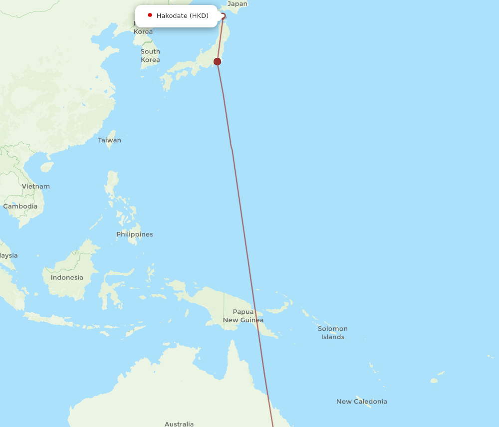 HKD-SYD flight routes