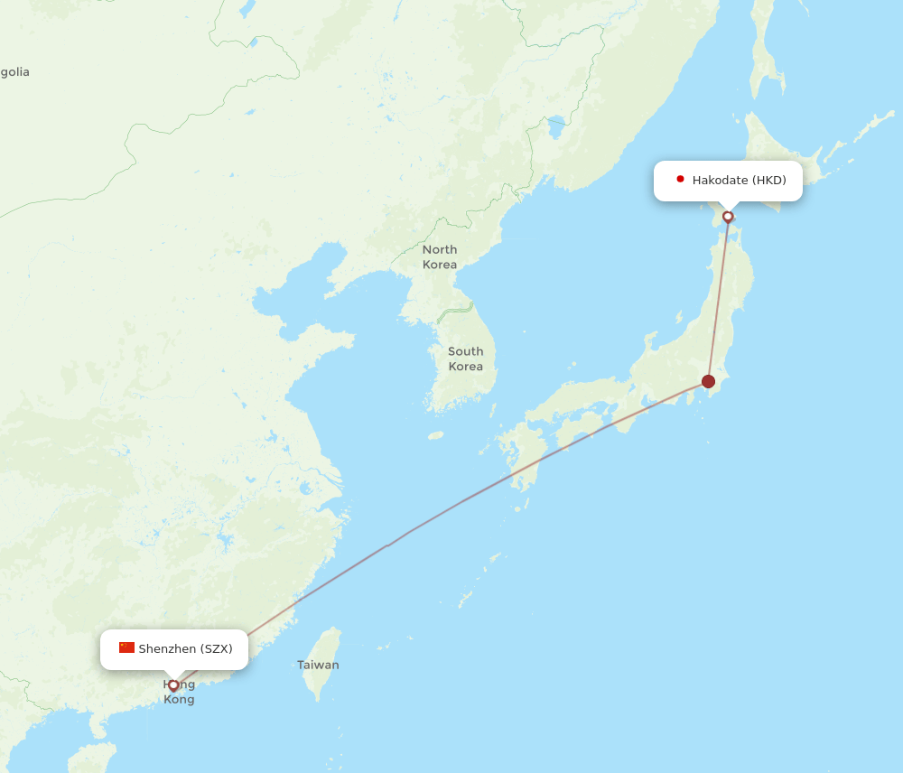 HKD-SZX flight routes