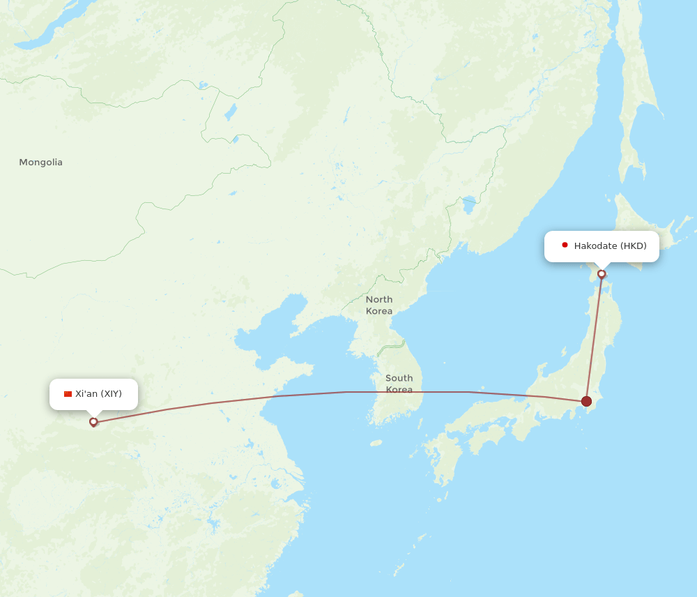 HKD-XIY flight routes