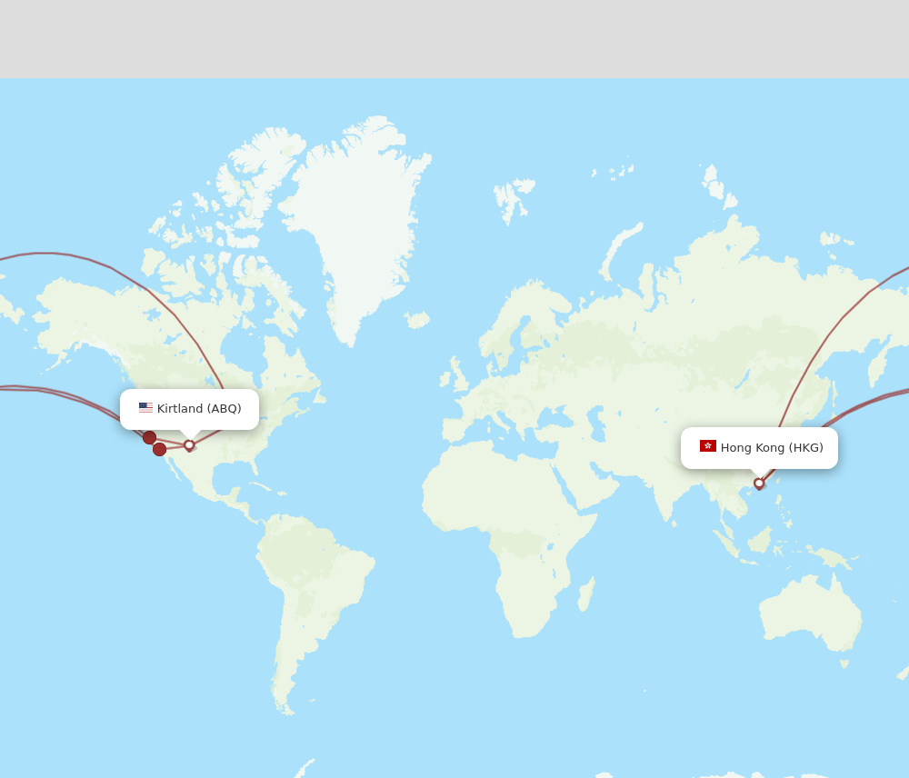 HKG-ABQ flight routes