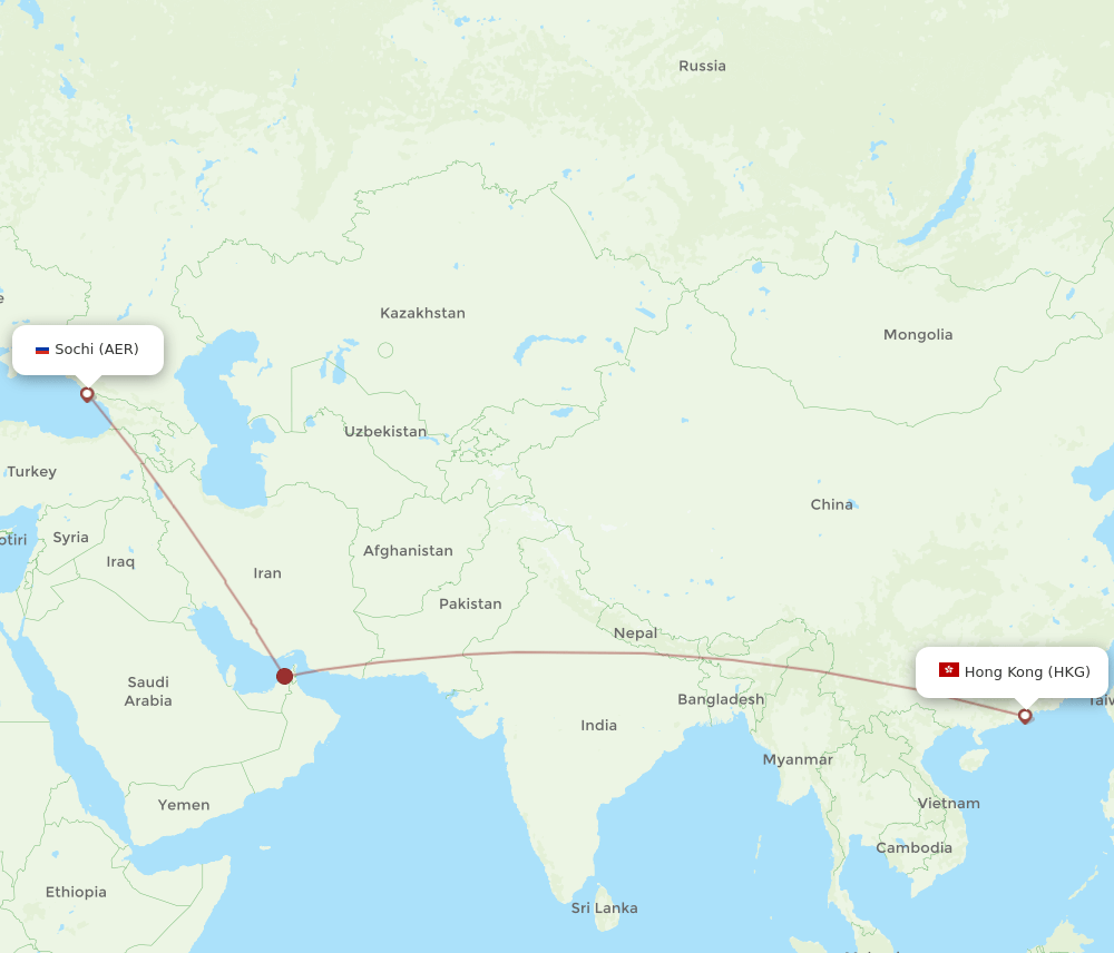 HKG-AER flight routes