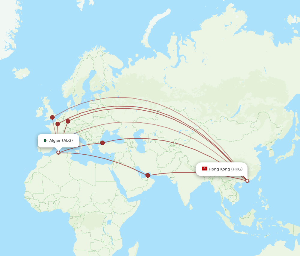 HKG-ALG flight routes