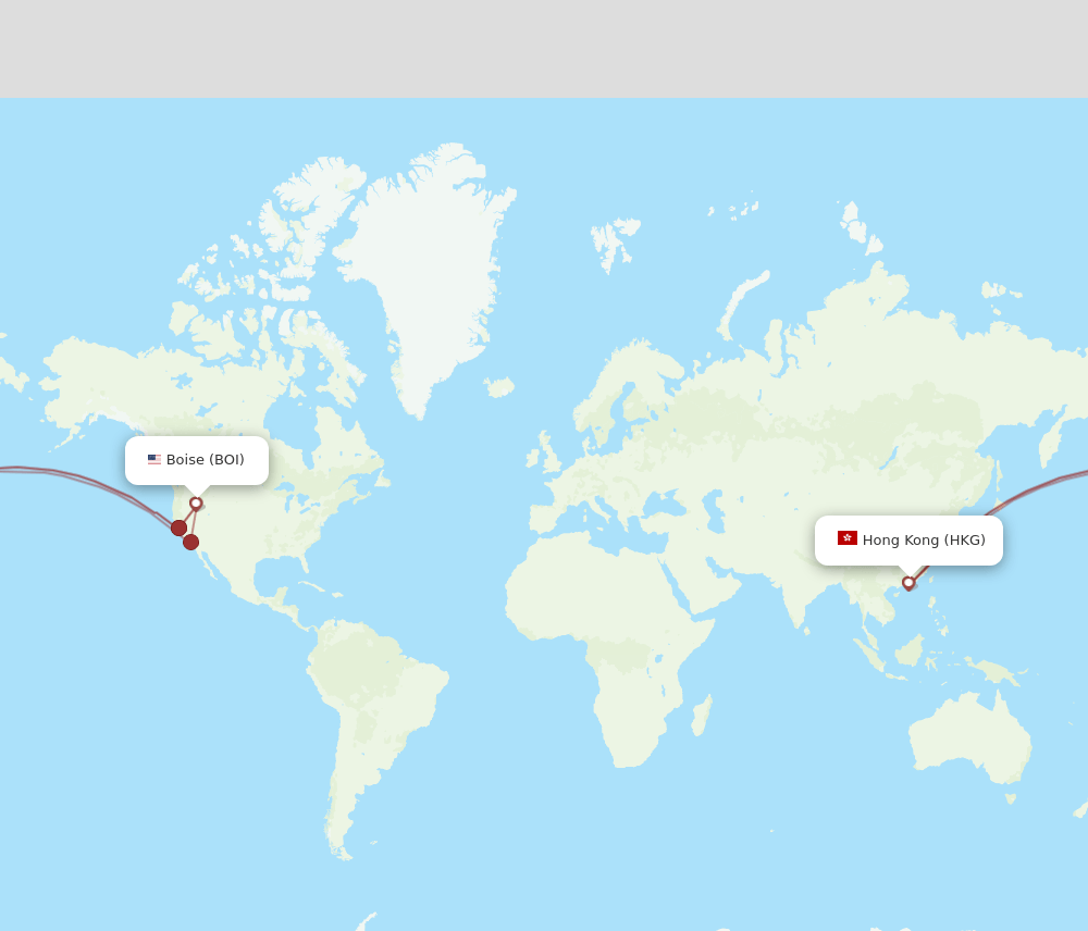 HKG-BOI flight routes